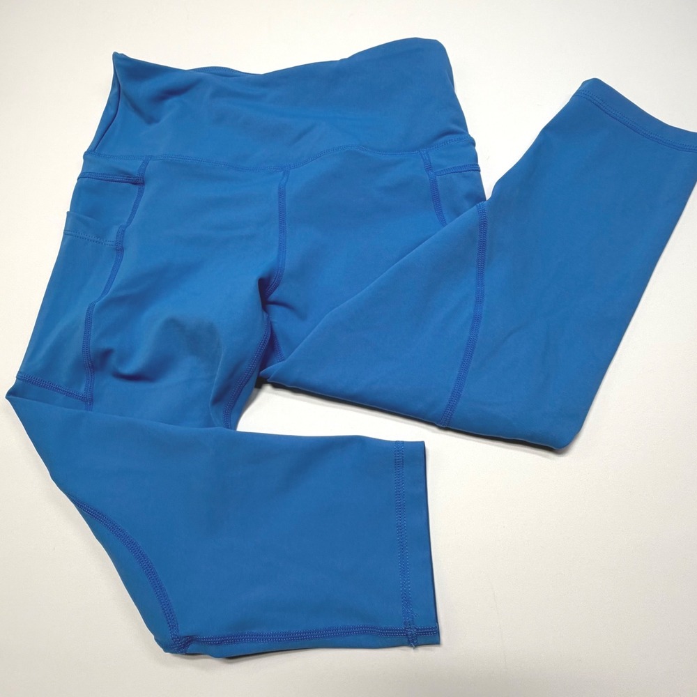 Zyia Active Blue High‎ Rise Capri Leggings Size 4 Athleisure